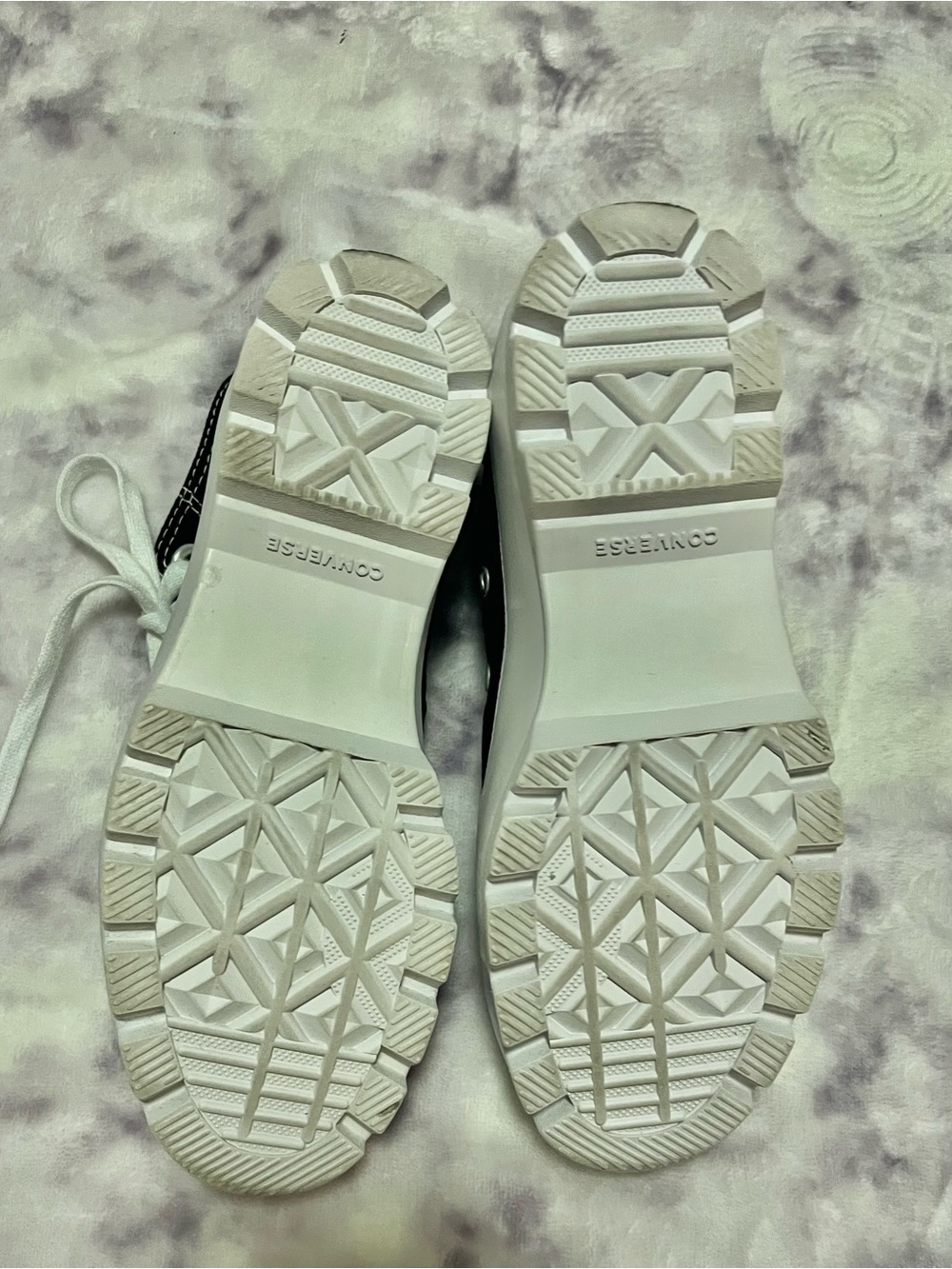 Converse Black and White Platform Lug-Sole High-Top Sneakers - Picture 6 of 6